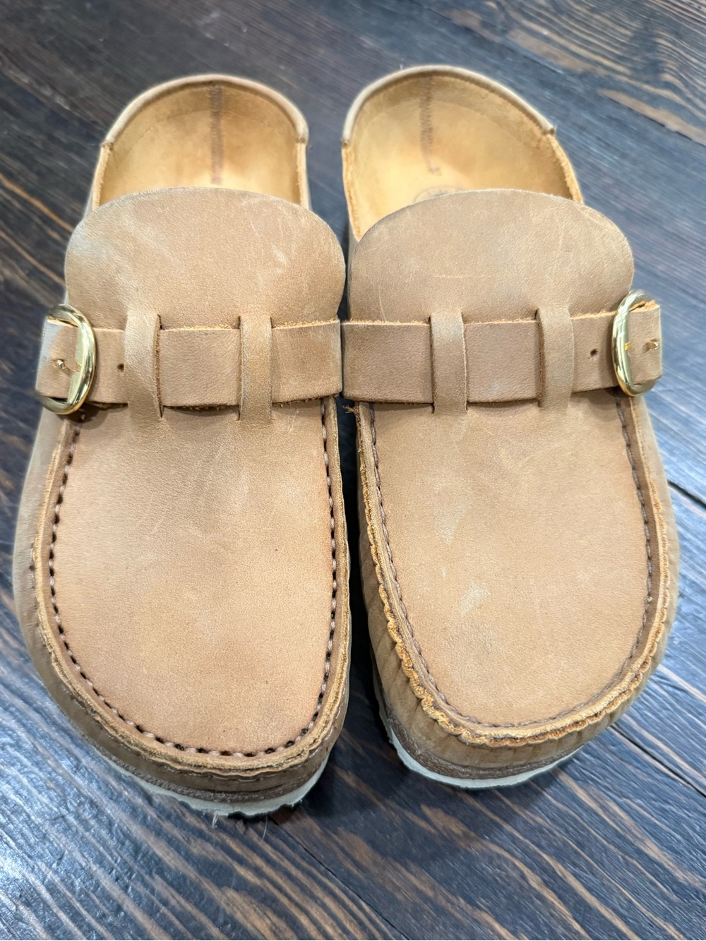 Women’s Birkenstock Buckley oiled leather clog cognac- medium/narrow width